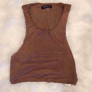Brown Racerback Crop Top